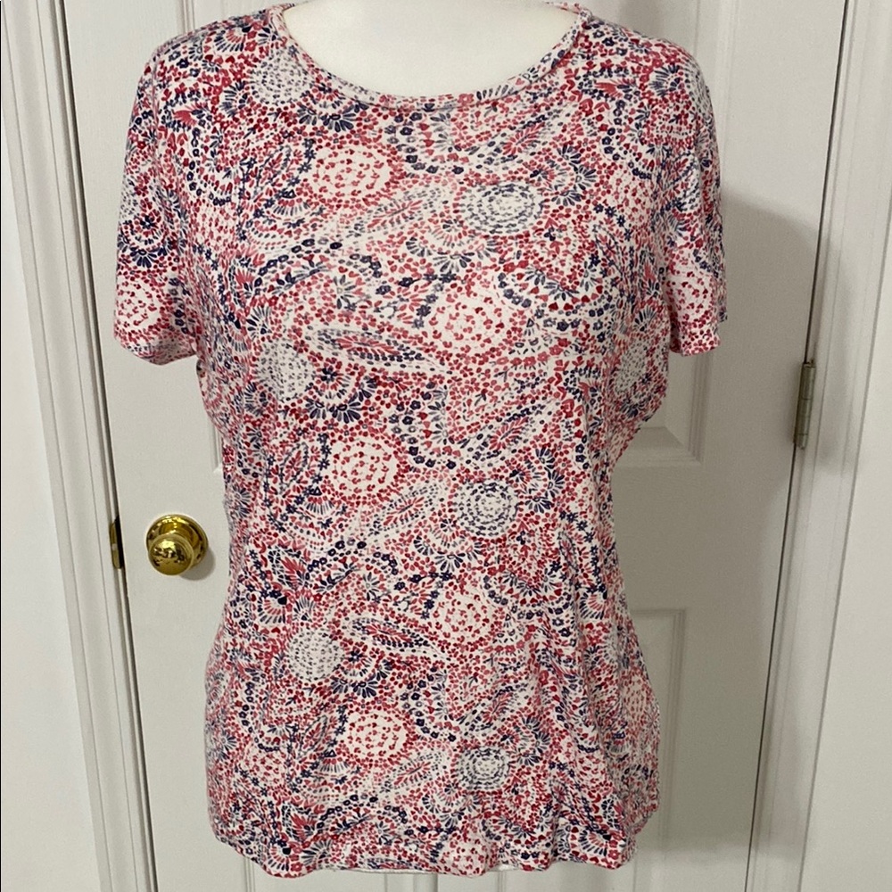 Talbots Soft Red White and Blue Summer  Tee Shirt